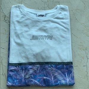 JUSTHYPE United Kingdom Purple Floral Logo T Shirt